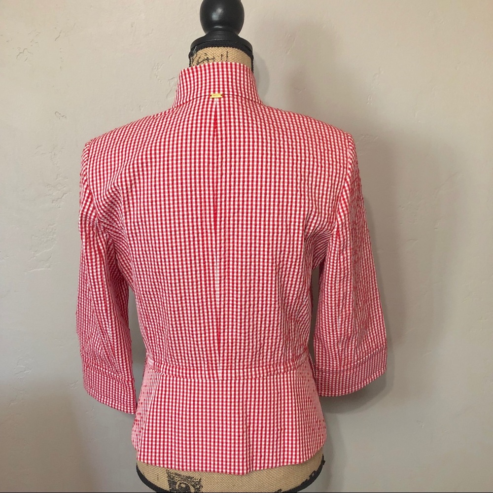 St. John Gingham Suit Jacket Size 6 - Picture 3 of 8
